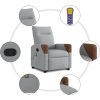 Zvedací masážní polohovací křeslo textil [3324014] (Barva Světle šedá)