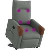 Zvedací masážní polohovací křeslo textil [3324014] (Barva Světle šedá)