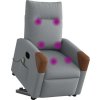 Elektrické zvedací masážní polohovací křeslo textil [3324031] (Barva Tmavě šedá)