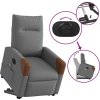 Elektrické zvedací masážní polohovací křeslo textil [3324031] (Barva Tmavě šedá)
