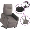 Elektrické zvedací masážní polohovací křeslo textil [3324078] (Barva Taupe)