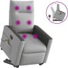 Zvedací masážní polohovací křeslo textil [3324060] (Barva Tmavě šedá)