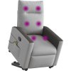 Zvedací masážní polohovací křeslo textil [3324060] (Barva Tmavě šedá)