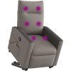 Zvedací masážní polohovací křeslo textil [3324060] (Barva Tmavě šedá)