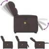 Zvedací masážní polohovací křeslo textil [3303208] (Barva Hnědá)