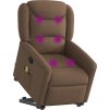 Zvedací masážní polohovací křeslo textil [3303208] (Barva Hnědá)