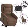 Zvedací masážní polohovací křeslo textil [3303208] (Barva Hnědá)