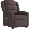 Elektrické zvedací masážní polohovací křeslo textil [3303229] (Barva Tmavě hnědá)