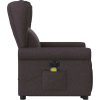Elektrické zvedací masážní polohovací křeslo textil [3303409] (Barva Tmavě hnědá)