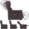 Elektrické zvedací masážní polohovací křeslo textil [3303409] (Barva Tmavě hnědá)