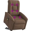 Elektrické zvedací masážní polohovací křeslo textil [3303288] (Barva Hnědá)