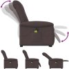 Elektrické zvedací masážní polohovací křeslo textil [3303288] (Barva Hnědá)