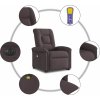 Elektrické zvedací masážní polohovací křeslo textil [3303288] (Barva Hnědá)