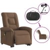 Elektrické zvedací masážní polohovací křeslo textil [3303288] (Barva Hnědá)