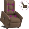 Elektrické zvedací masážní polohovací křeslo textil [3303288] (Barva Hnědá)