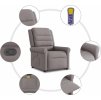 Zvedací masážní polohovací křeslo textil [3303325] (Barva Tmavě šedá)