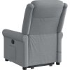 Zvedací masážní polohovací křeslo textil [3303325] (Barva Tmavě šedá)