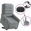 Zvedací masážní polohovací křeslo textil [3303325] (Barva Tmavě šedá)