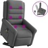 Zvedací masážní polohovací křeslo textil [3303325] (Barva Tmavě šedá)