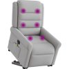 Elektrické zvedací masážní polohovací křeslo textil [3303344] (Barva Světle šedá)