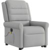 Elektrické zvedací masážní polohovací křeslo textil [3303344] (Barva Světle šedá)