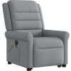 Elektrické zvedací masážní polohovací křeslo textil [3303344] (Barva Světle šedá)