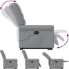 Elektrické zvedací masážní polohovací křeslo textil [3303344] (Barva Světle šedá)