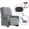 Elektrické zvedací masážní polohovací křeslo textil [3303344] (Barva Světle šedá)