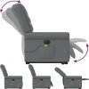 Elektrické zvedací masážní polohovací křeslo textil [3303344] (Barva Světle šedá)