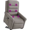 Elektrické zvedací masážní polohovací křeslo textil [3303344] (Barva Světle šedá)