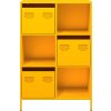 Skříň hořčicově 68 x 39 x 103,5 cm ocel [851407] (Barva Růžová)