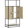 Skříň highboard 68 x 35 x 139 cm kompozitní dřevo a kov [849040] (Barva dub sonoma)