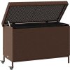 Zahradní úložný box s kolečky 110x55x73 cm polyratan [4103827] (Barva Hnědá)