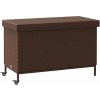 Zahradní úložný box s kolečky 110x55x73 cm polyratan [4103827] (Barva Hnědá)