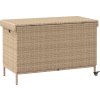 Zahradní úložný box s kolečky 110x55x73 cm polyratan [4103827] (Barva Hnědá)