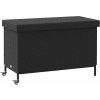 Zahradní úložný box s kolečky 110x55x73 cm polyratan [4103827] (Barva Hnědá)