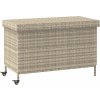 Zahradní úložný box s kolečky 110x55x73 cm polyratan [4103827] (Barva Hnědá)