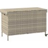 Zahradní úložný box s kolečky 110x55x73 cm polyratan [4103827] (Barva Hnědá)