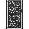 Zahradní brána 100 x 175 cm z odolné oceli s motivem plamene [4100992] (Barva Ocel/Černý)
