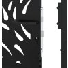 Zahradní brána 100 x 125 cm z odolné oceli s motivem plamene [4100990] (Barva Ocel/Černý)