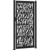 Zahradní brána 100 x 200 cm odolná ocel s motivem stopy [4100983] (Barva Ocel/Černý)