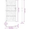 Zahradní brána 100 x 200 cm odolná ocel s motivem stopy [4100983] (Barva Ocel/Černý)