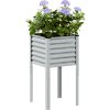 Zahradní květináč 45 x 45 x 88 cm, odolná ocel [4008964] (Barva Ocel/Šedý)