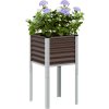 Zahradní květináč 45 x 45 x 88 cm, odolná ocel [4008964] (Barva Ocel/Šedý)