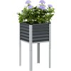 Zahradní květináč 45 x 45 x 88 cm, odolná ocel [4008964] (Barva Ocel/Šedý)