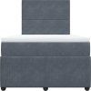 Box spring postel s matrací 120 x 190 cm samet [3294581] (Barva Tmavě šedá)