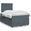Box spring postel s matrací 120x190 cm samet [3294581] (Barva Tmavě šedá)