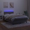 Box spring postel s matrací a LED 120 x 190 cm samet [3270156] (Barva Tmavě zelená)