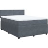 Box spring postel s matrací 140 x 190 cm samet [3287729] (Barva Tmavě šedá)
