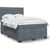 Box spring postel s matrací 140 x 190 cm samet [3290918] (Barva Světle šedá)